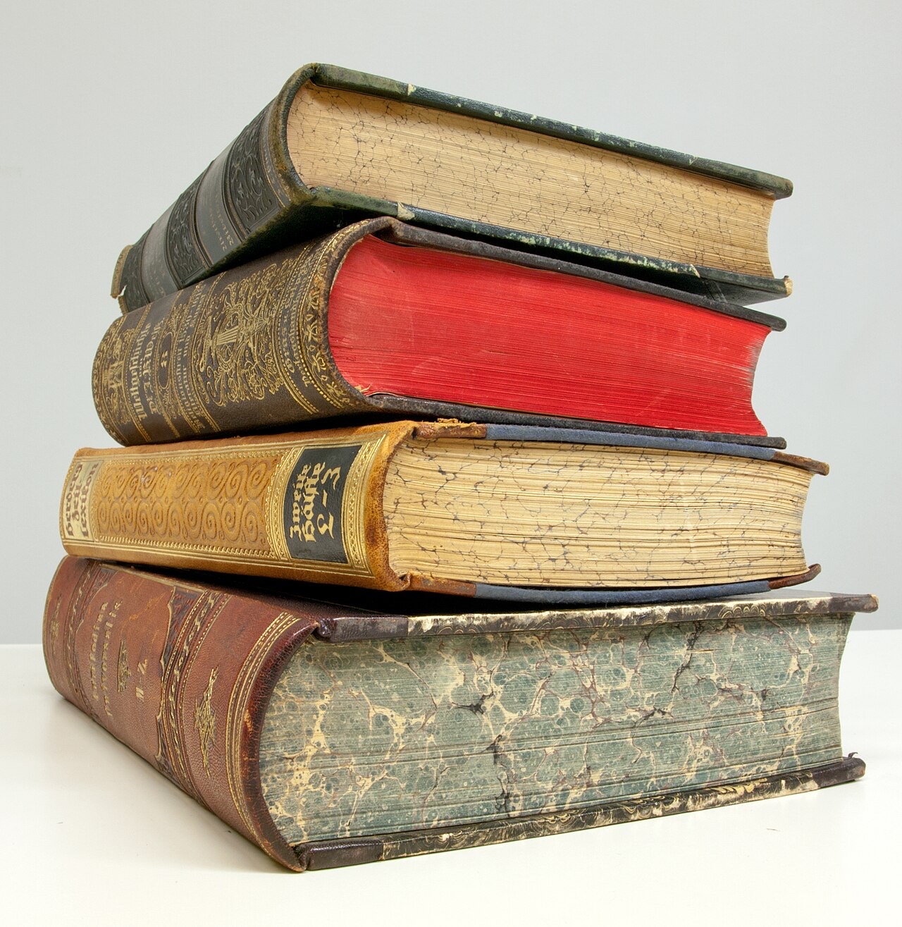 Stack of antique books