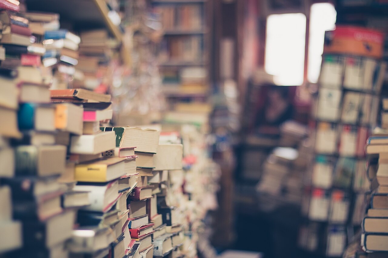 Stacks of rare and used books
